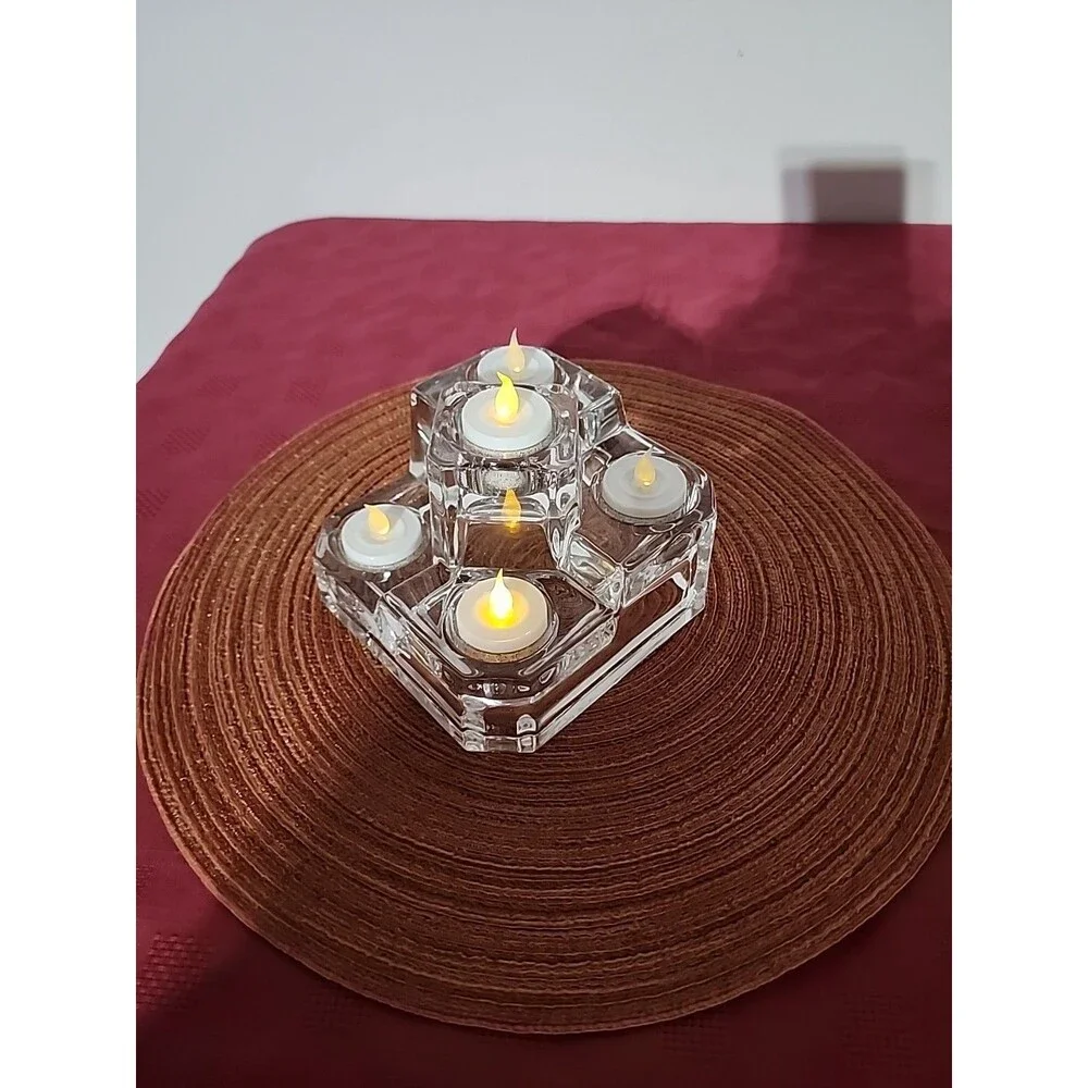 PartyLite Crystal Castle P7170 Tea Light/Votive Holder Lead Crystal Retired EUC - Picture 6 of 11